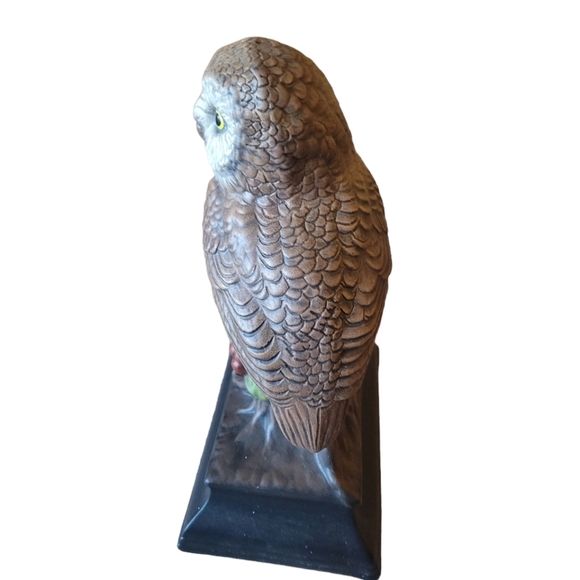 Vintage Ceramic Owls Set of 2 Evergreen Ceramics 1978 Retro Home  Decor Brown 9" - Picture 6 of 11